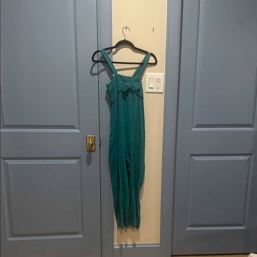Zara Teal Jumpsuit with Elegant Bow
